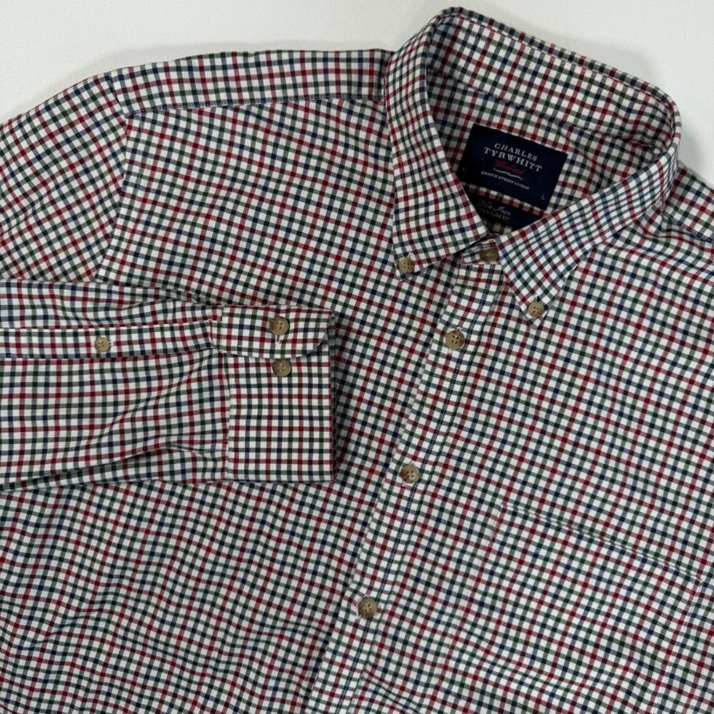 Charles Tyrwhitt Weekend Shirt Mens L Extra Slim‎ Fit Multicolor Check Non-Iron